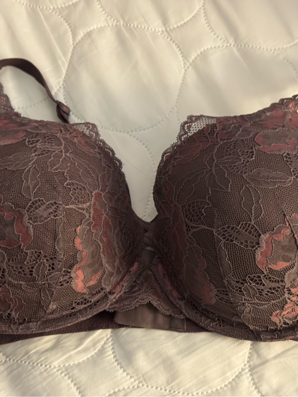 Torrid Bra Purple Lace Lined Underwire Convertible Romantic Lingerie 44D